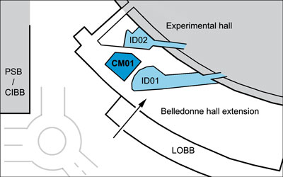CM01 location in Belledonne exprimental hall extension