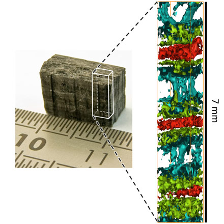 Application of direct tomography to a layered C/SiC sample