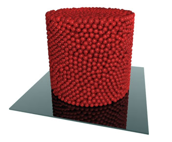 3D rendition of the reconstructed volume of a pebble bed sample