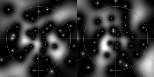Stereographic representation of a random quantum state of a spin system with J=25